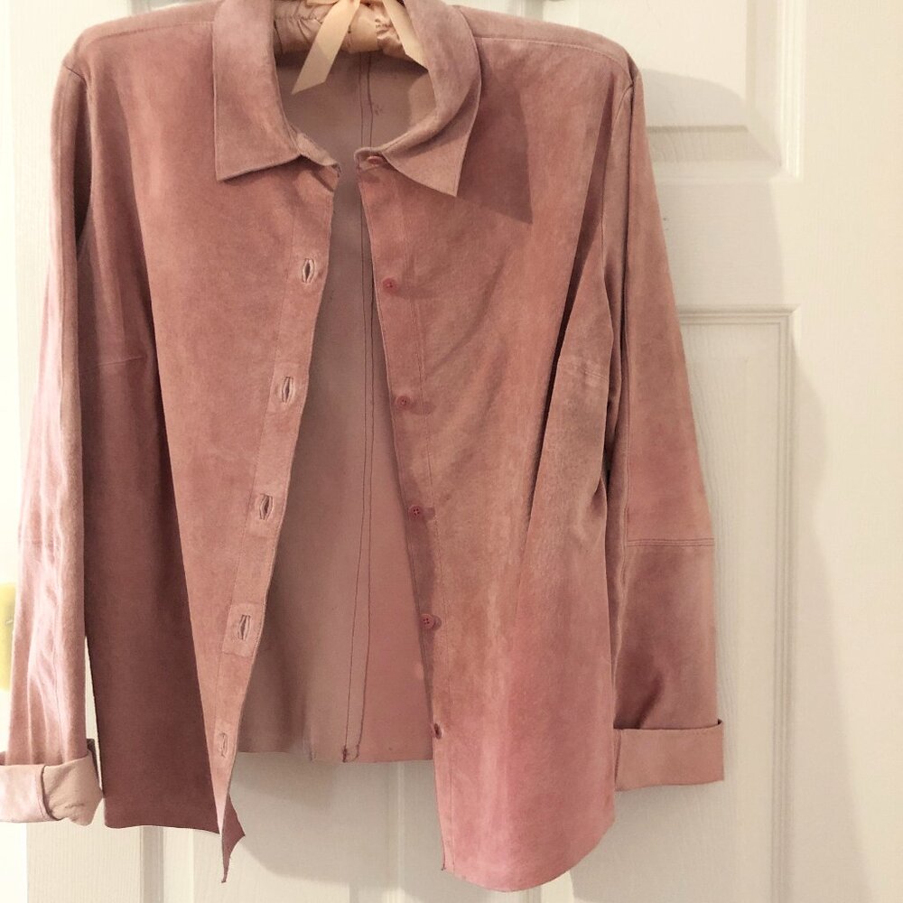 Light Pink Suede Unlined Jacket